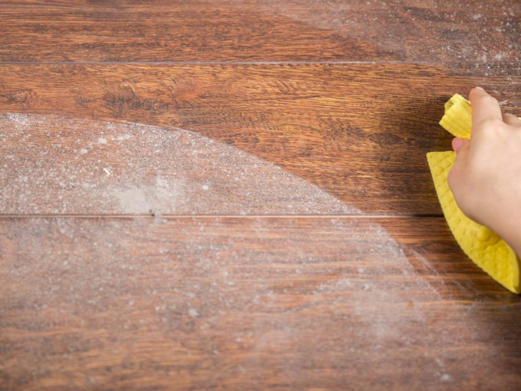 dusting wood furniture
