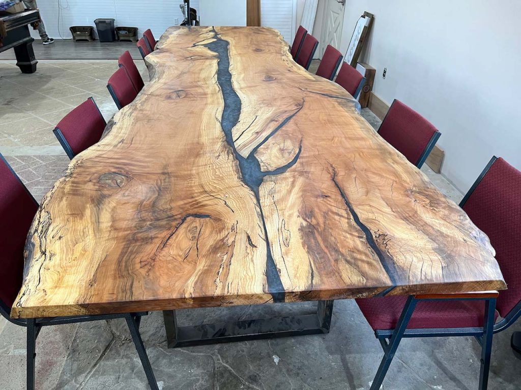 Beech Wood Epoxy River Table Maker Woodshop 