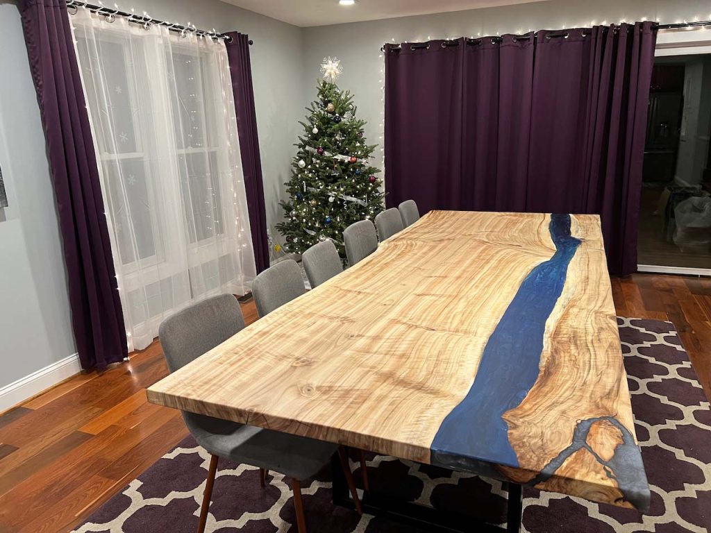 Cotton Wood Blue River Epoxy Dining Room Table Makers Woodshop