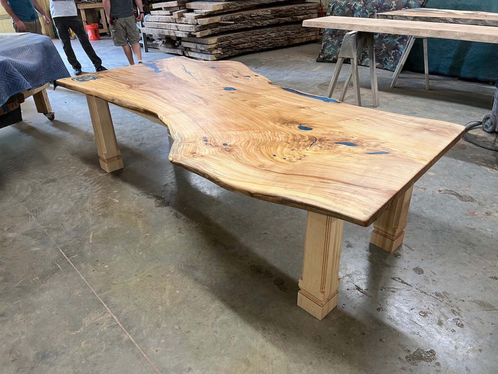Elm Live Edge Coast Guard Table Makers Woodshop
