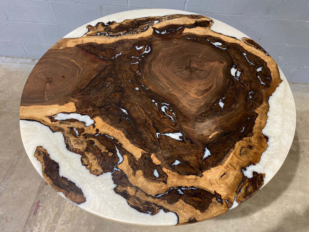 English Walnut Burl Epoxy Table Makers Woodshop